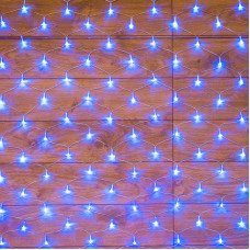 Гирлянда Сеть 1,5х1,5м, прозрачный ПВХ, 150 LED Синие